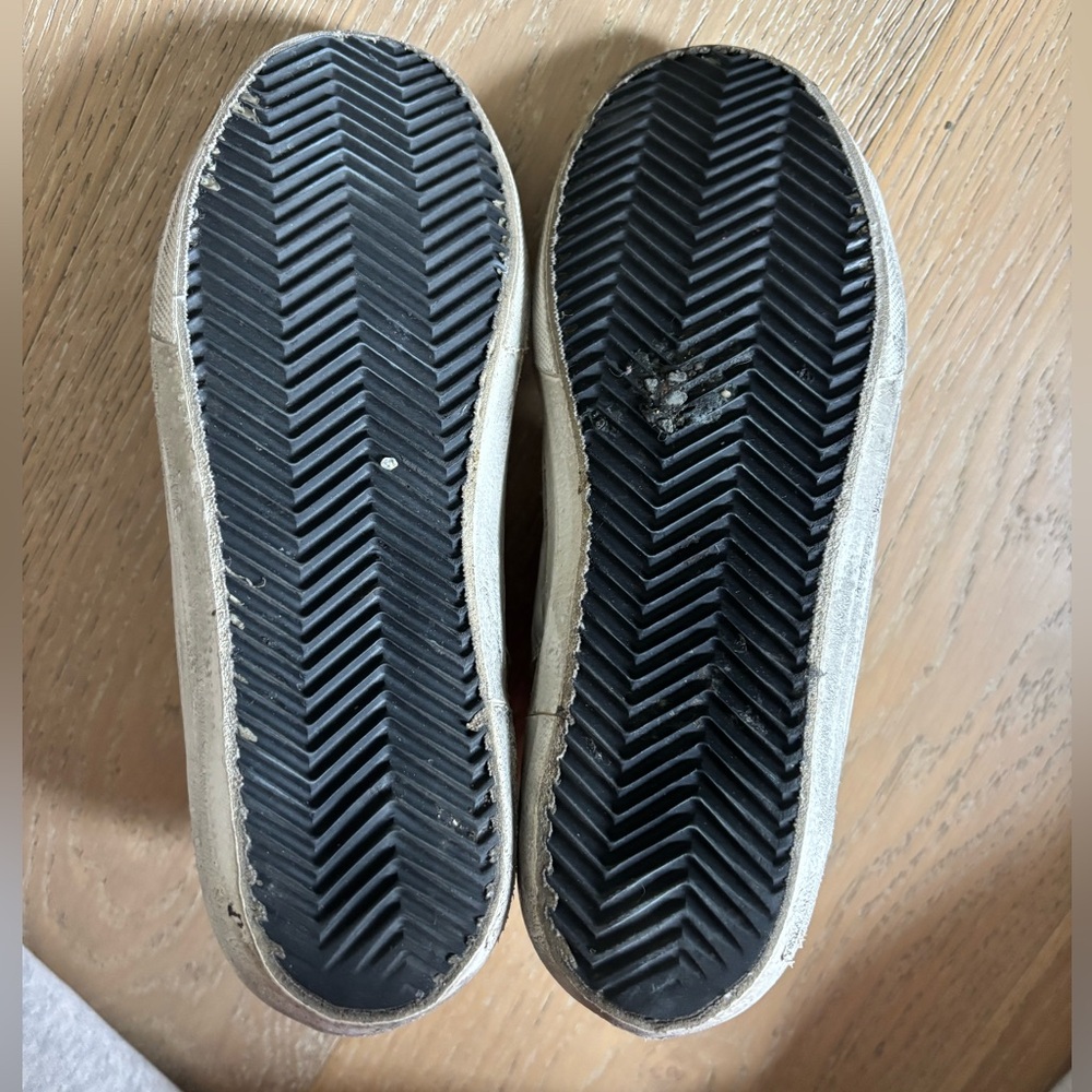 Golden Goose Slide High-Top Sneakers in White and Gray with Gold Logo - Picture 11 of 12